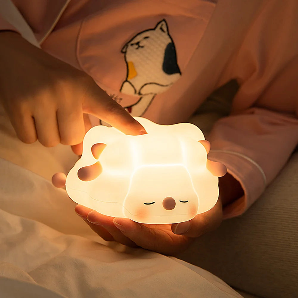 Little Sheep Sleep Night Lamp Children'S Room Bedroom Bedside Lamp Baby Breastfeeding Eye Care Table Lamp Silicone Pat Lamp